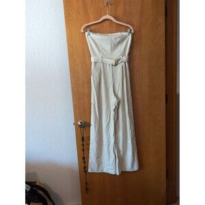 Pant suit romper cream colored size small